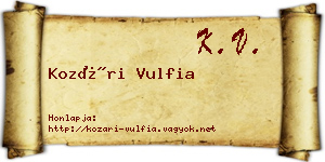Kozári Vulfia névjegykártya